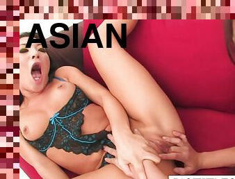 asiático, tetas-grandes, masturbación, orgasmo, coño-pussy, babes, lesbiana, madurita-caliente, juguete, estrella-del-porno