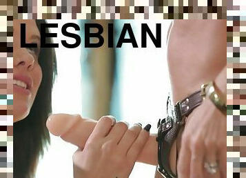 Brandi Love and Peta Jensen Lesbian Strapon Sex