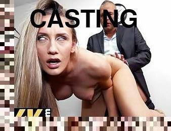 escritório, cona-pussy, babes, estrela-porno, casting, primeira-vez, europeia, loira, euro, depilada