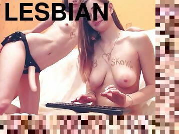 великі-цицьки, піхва-pussy, страпон, прихильник, мила, лесбіянка-lesbian, підліток, молода-18, веб-камера, красуня