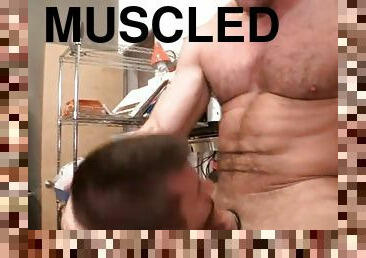 Muscle bear anal rimming and cumshot