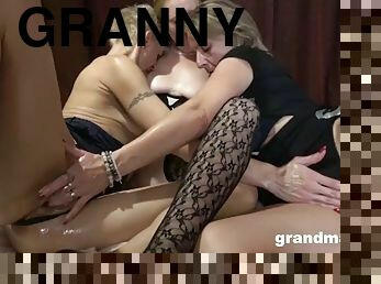 Three Oily Grannies Fucking Their Worn Out Pussies