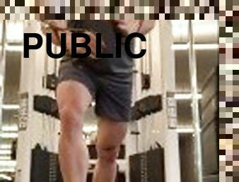 Muscular Guy Jerk Off and Cum on Gym Floor