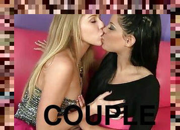 Couple of lesbian sluts lick each other in hot scene