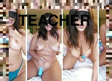 Big Boob Teacher gets off using her vibrator