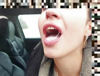 Mouthful of cum near the road