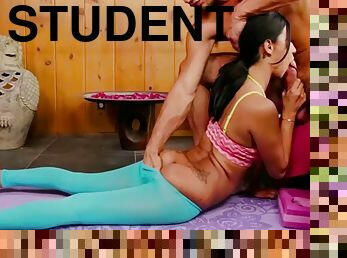 Yoga instructor fucking his student