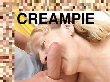 bedste, creampie, blond