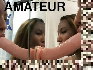 baignade, amateur, fellation, jouet, maison, gode, solo, sucer