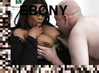 Big breasts ebony fatty do it for the job