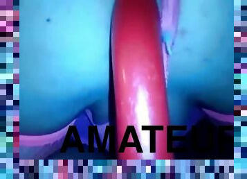 amateur, anal, juguete, consolador, fetichista, a-solas