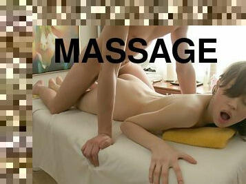 Teen receives full massage