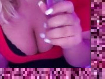 Famous Busty Teen Just Turned 18 Playing With Dildo While Boyfriend Is Away