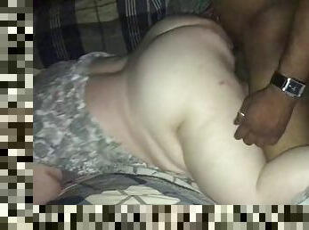Bbw loves a 9 inch bbc doggy while hubby records