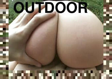 Blonde having POV sex in outdoor