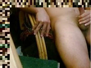 mastubasi, amatir, cumshot-keluarnya-sperma, homo, sentakkan, sperma, seorang-diri, buah-zakar, dicukur, penis