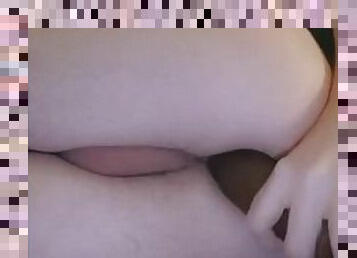 Fucking my little pink hole with a thick black dick