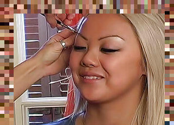 Doing makeup for an Asian blonde
