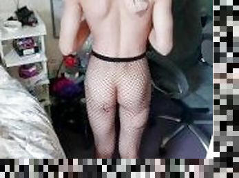 Chase Maverick shows off his RIPPED Fishnets, cute boys GREAT ASS