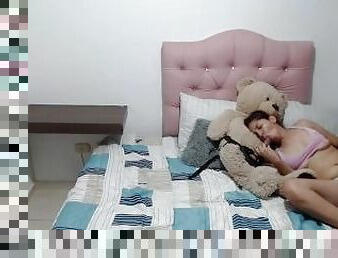 latina slut riding teddy bear