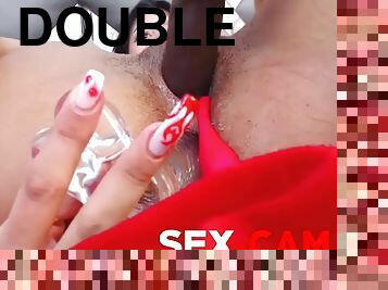 Close-up double penetration