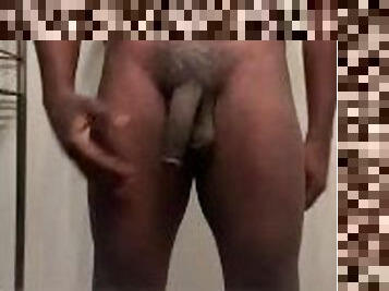 Amateur BBC strokes his dick *ALMOST CAUGHT*