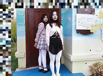 Chinese Bondage Two Girls In A Public