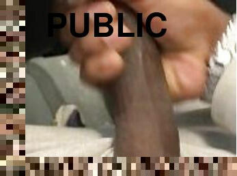 masturbation, public, amateur, énorme-bite, bus, solo, bite