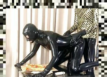 fitta-pussy, amatör, avsugning, latinska, par, fetisch, latex, pizza, gummi