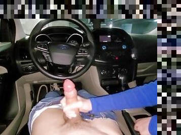 Beautiful stranger helped me jerk off. Hot sex in a public parking lot