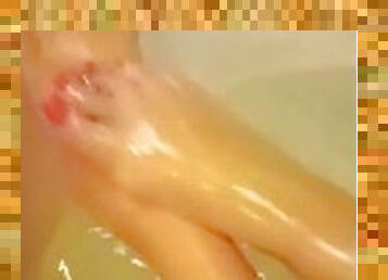 Sexy foot rub in bath