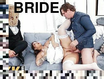 groß-titten, braut, chubby, strümpfe, europäische, euro, czech, hochzeit, cuckold, brunette