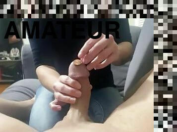 amateur, énorme-bite, couple, point-de-vue, drôle, fétiche, réalité, bite