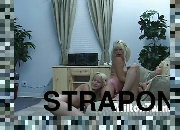 store-patter, strapon, lesbisk, teenager, trekanter, blond, naturlig, hanrej, tvillinger