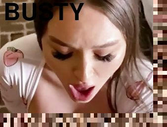 The first date went well! Busty teen gets a facial after good sex