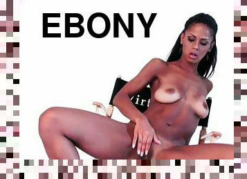 Awesome ebony Isabella shows her skinny shape