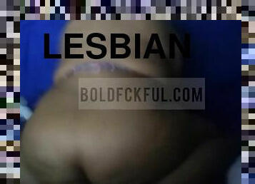 Lesbian BBW Rides Reverse Cowgirl on Strap