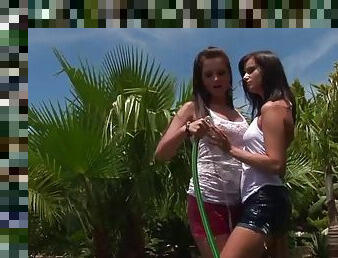 A hot summer time lesbian scene among gorgeous babes