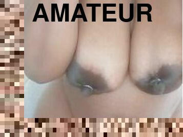 amateur, ébène, milf, salope, culotte, solo, putain, caoutchouc, seins-flasques