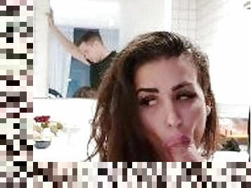 HOT HOMEMADE SUCKING AND FUCKING A GIANT COCK in the BATHROOM - Alberto Blanco & Susy Gala