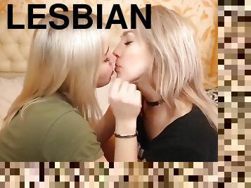 amatir, lesbian-lesbian, perancis, berciuman