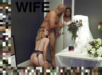 Bald-headed dude fucks his wife's friend just before wedding