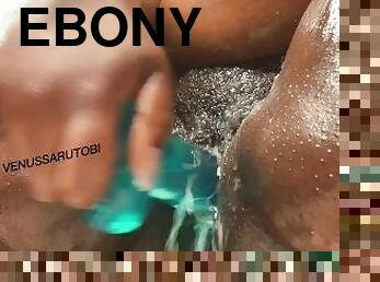 pussy, squirt, ebony, svart, bbw, alene