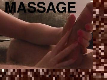 Sensual masturbation with hand lingam massage