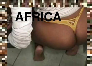 slúžka, amatérske, ebony, čierne, korisť, zadok-butt, africké