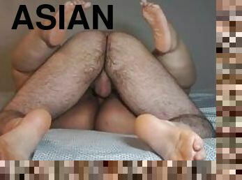 asiatisk, pussy, amatør, interracial, creampie, bbw, føtter