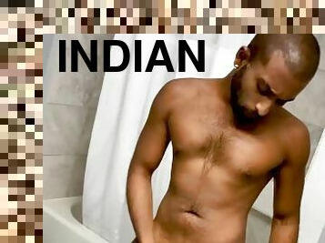 Hung uncut indian dude jerks off
