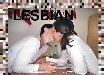 lesbiana, codite-pigtail, sarutand