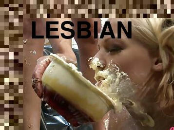 Lesbian Food Fetish Play With Sensual Jane & Lou Lou - Loulou