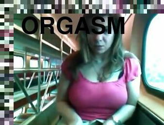 Orgasm on public train